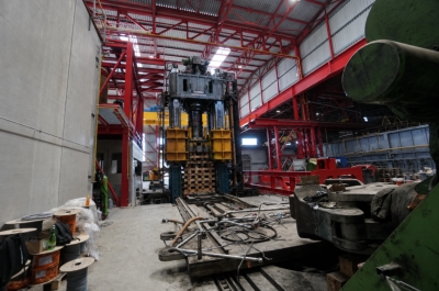 Presstrade warehouse with machine parts ready for relocation