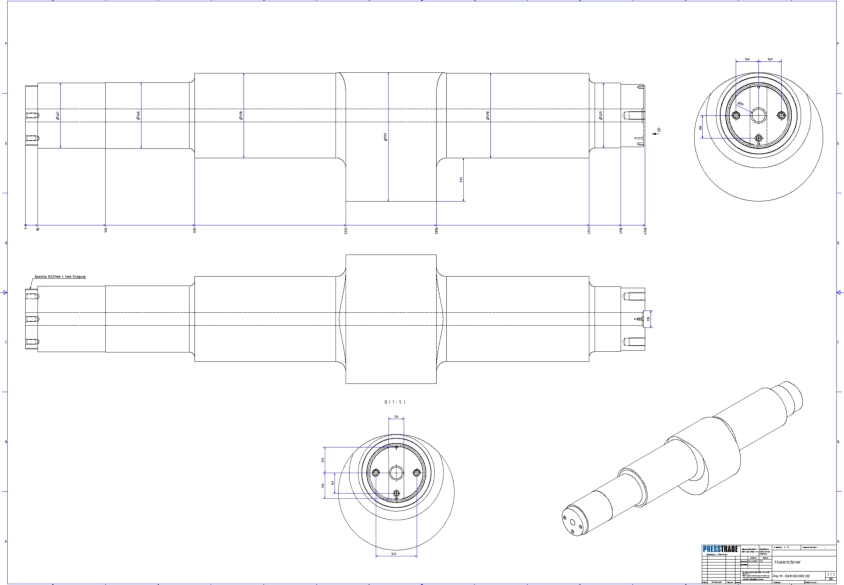 Technical design drawing of a Presstrade system component
